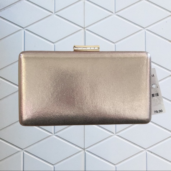 NWT Nordstrom Metallic Box Clutch - Picture 7 of 9